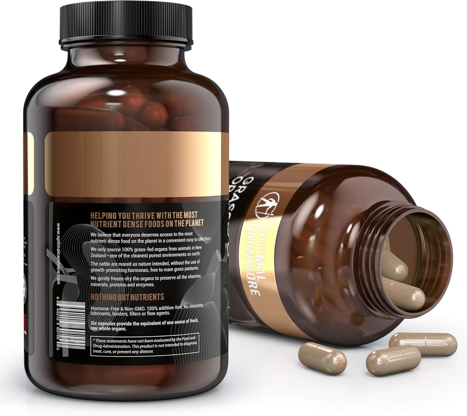 Grass-Fed Beef Organ Supplement for Men & Women - 9 Organ Complex, Including Liver, Brain, Thymus, Lung, Gallbladder