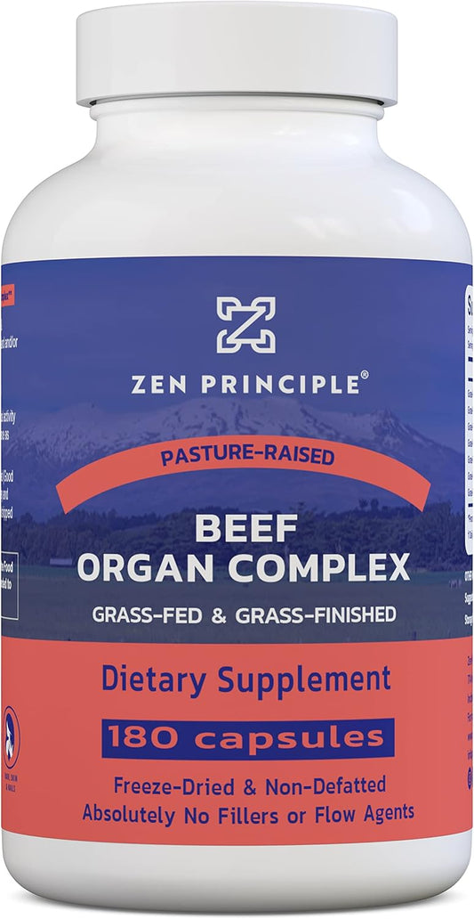 Grass Fed Beef Organ Supplements - Desiccated Liver, Heart, Kidney, Pancreas, Spleen, Intestine, Tripe/Stomach - Zen Principle