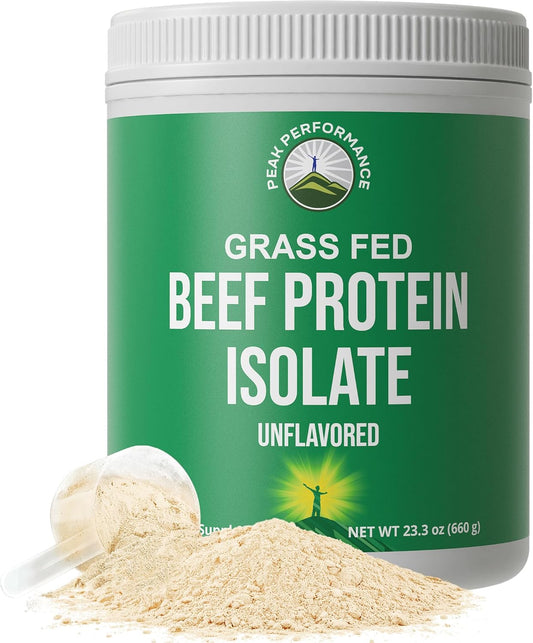Grass-Fed Beef Protein Powder - Lactose-Free Isolate for Muscle Building, Paleo, and Carnivore Diets - Non-Dairy, Unflavored