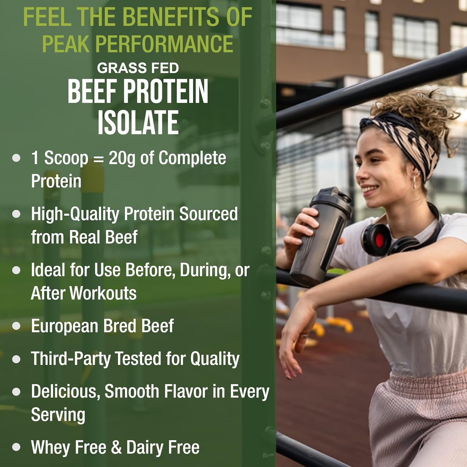Grass-Fed Beef Protein Powder - Lactose-Free Isolate for Muscle Building, Paleo, and Carnivore Diets - Non-Dairy, Unflavored