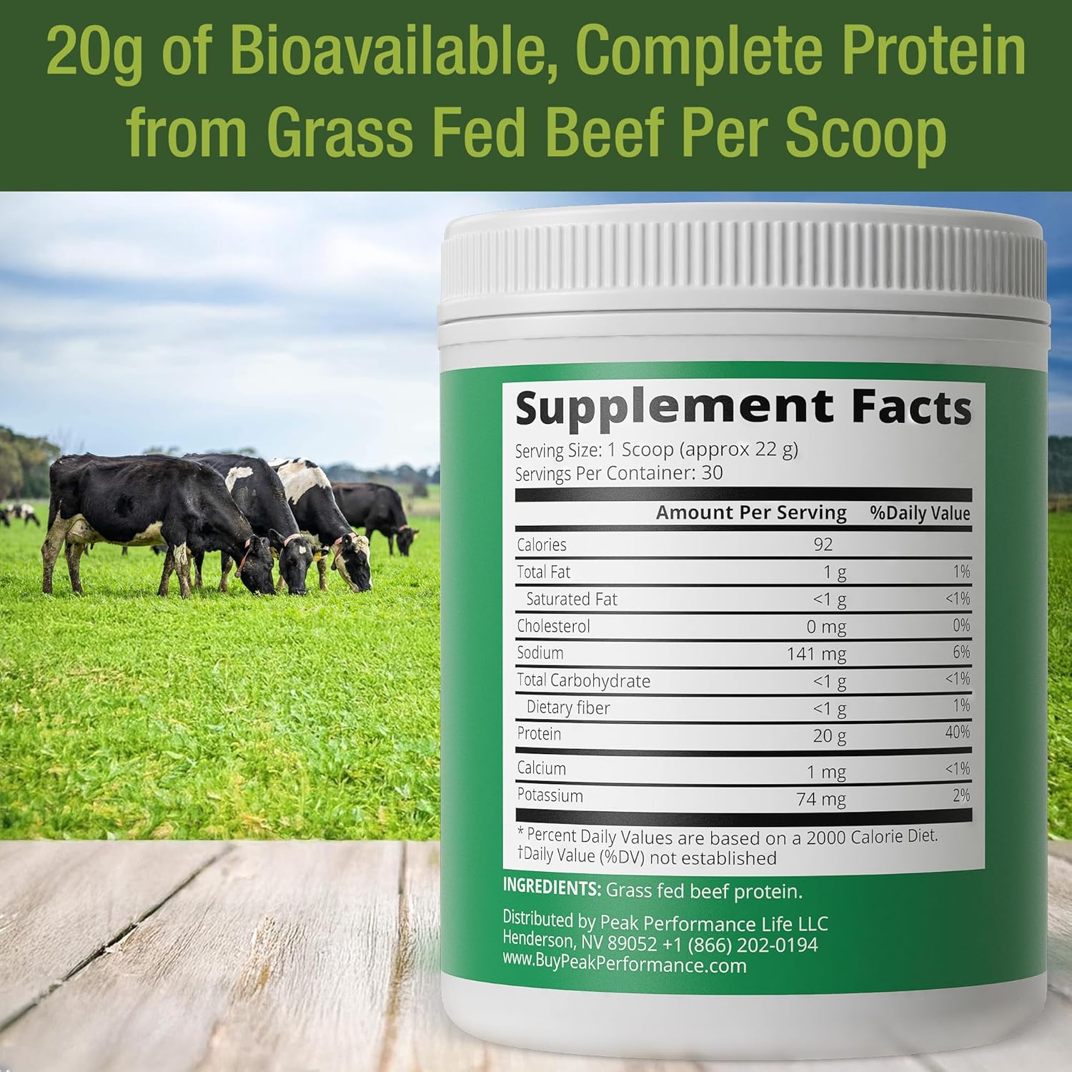 Grass-Fed Beef Protein Powder - Lactose-Free Isolate for Muscle Building, Paleo, and Carnivore Diets - Non-Dairy, Unflavored
