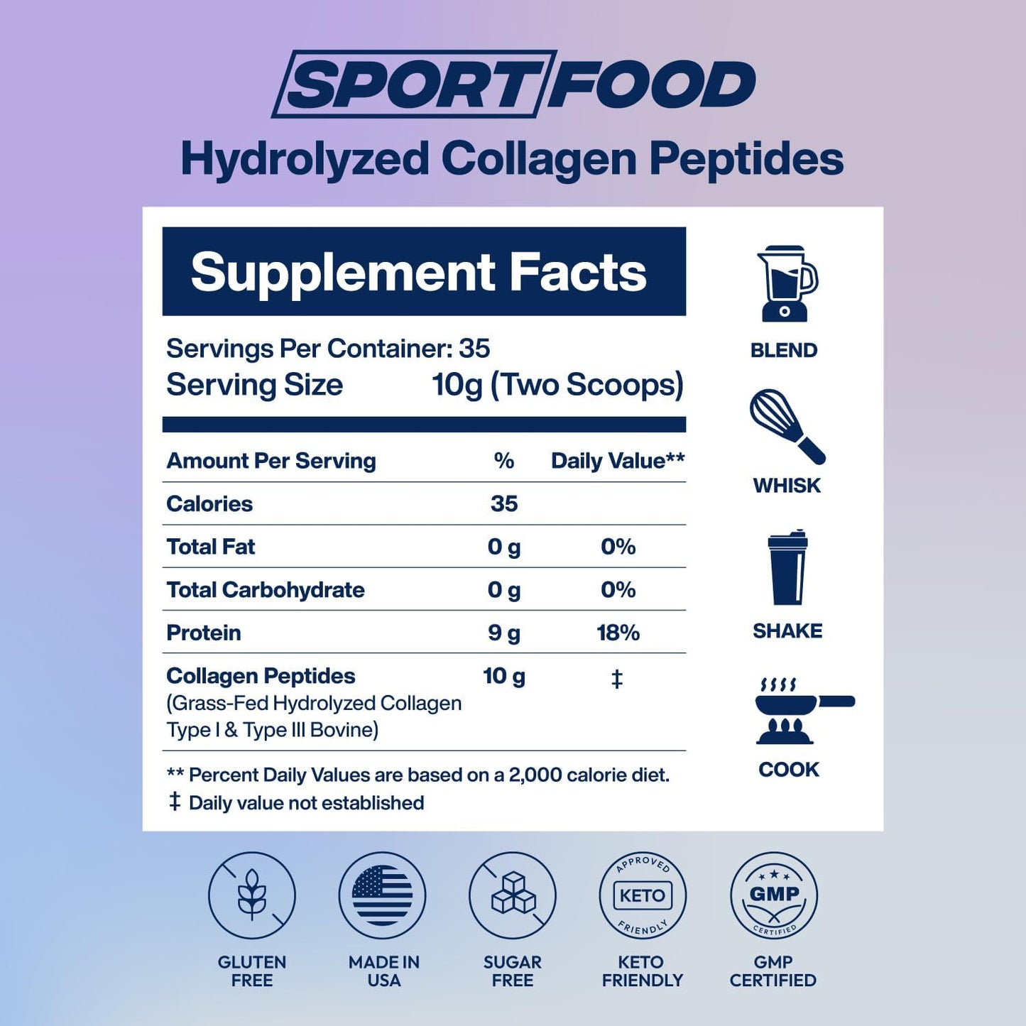 Grass-Fed Bovine Collagen Peptides Powder for Gut Health, Joints, Hair, Skin & Nails - Type 1 & III Supplement - 12.35 Oz