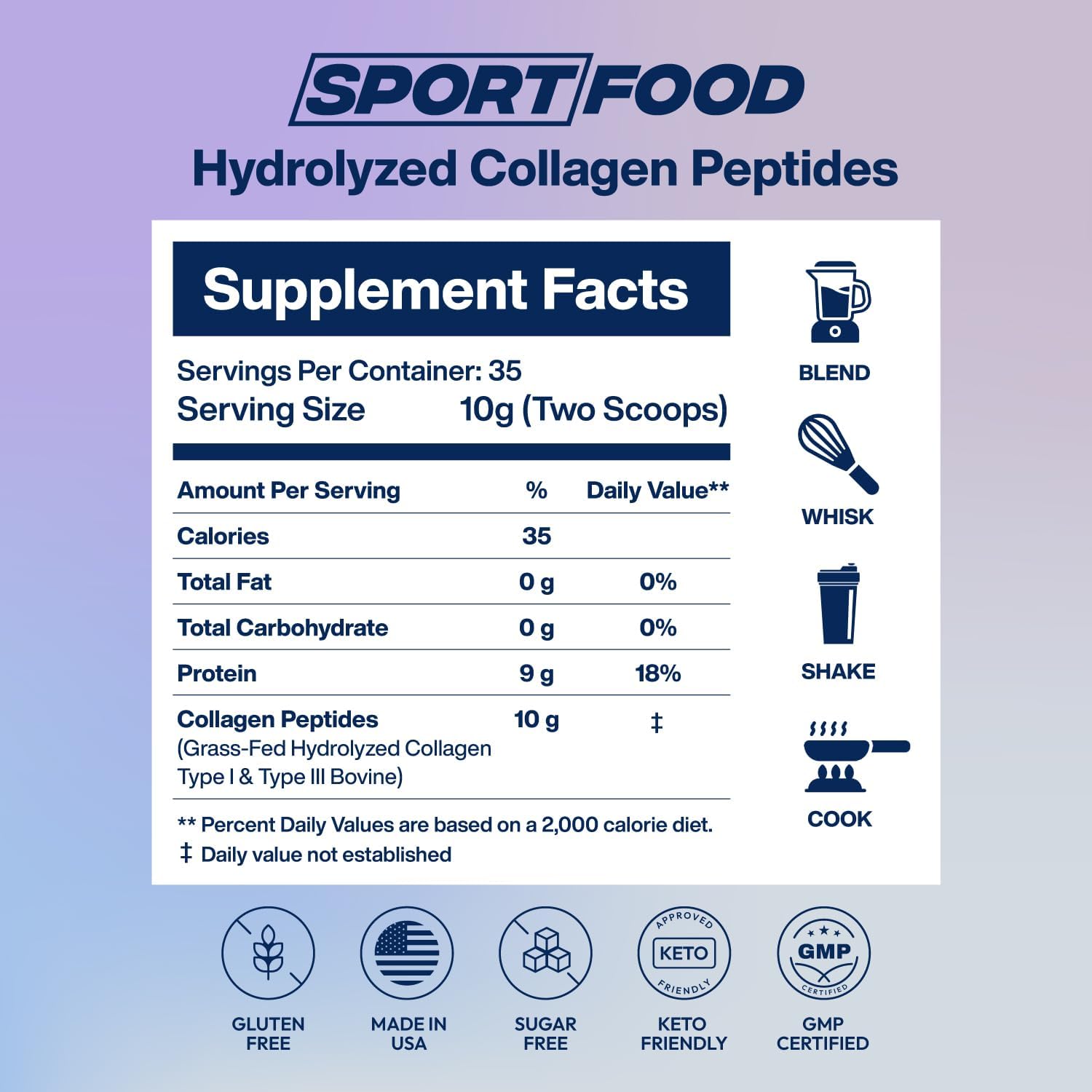 Grass-Fed Bovine Collagen Peptides Powder for Gut Health, Joints, Hair, Skin & Nails - Type 1 & III Supplement - 12.35 Oz