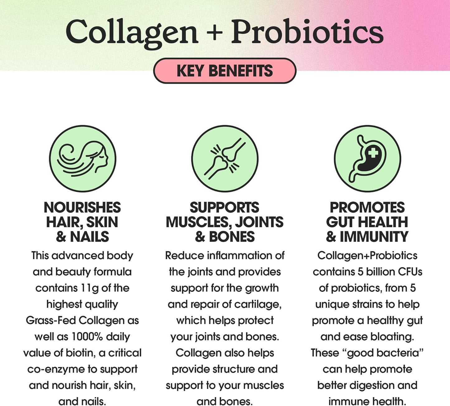Grass-Fed Collagen Peptide Powder with Probiotics for a Lean and Fit Body, 12.64oz