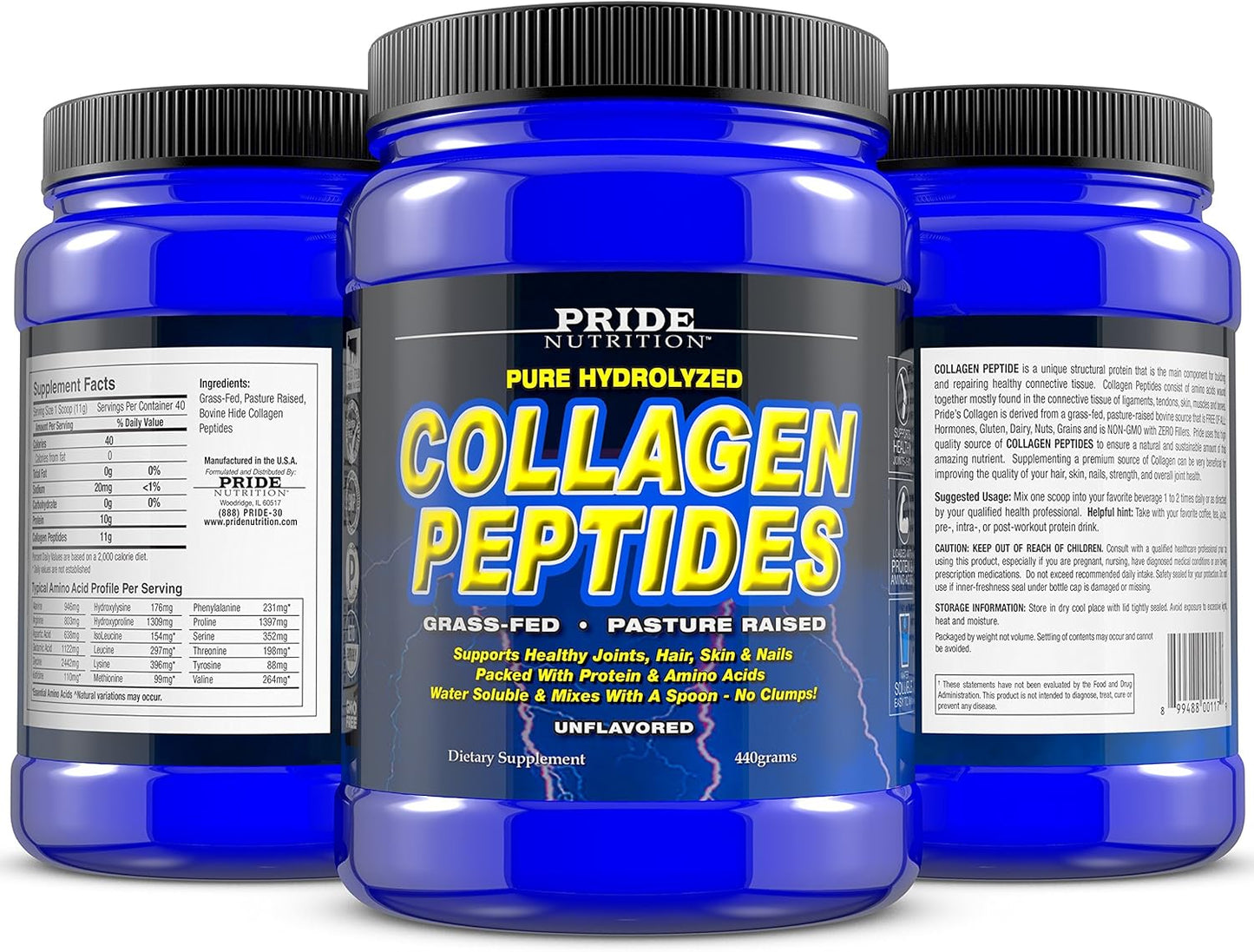 Grass Fed Collagen Peptides Powder - Hydrolyzed Protein Supplement for Skin, Hair, Joints, Nails - Paleo, Keto - GMO & Gluten Free