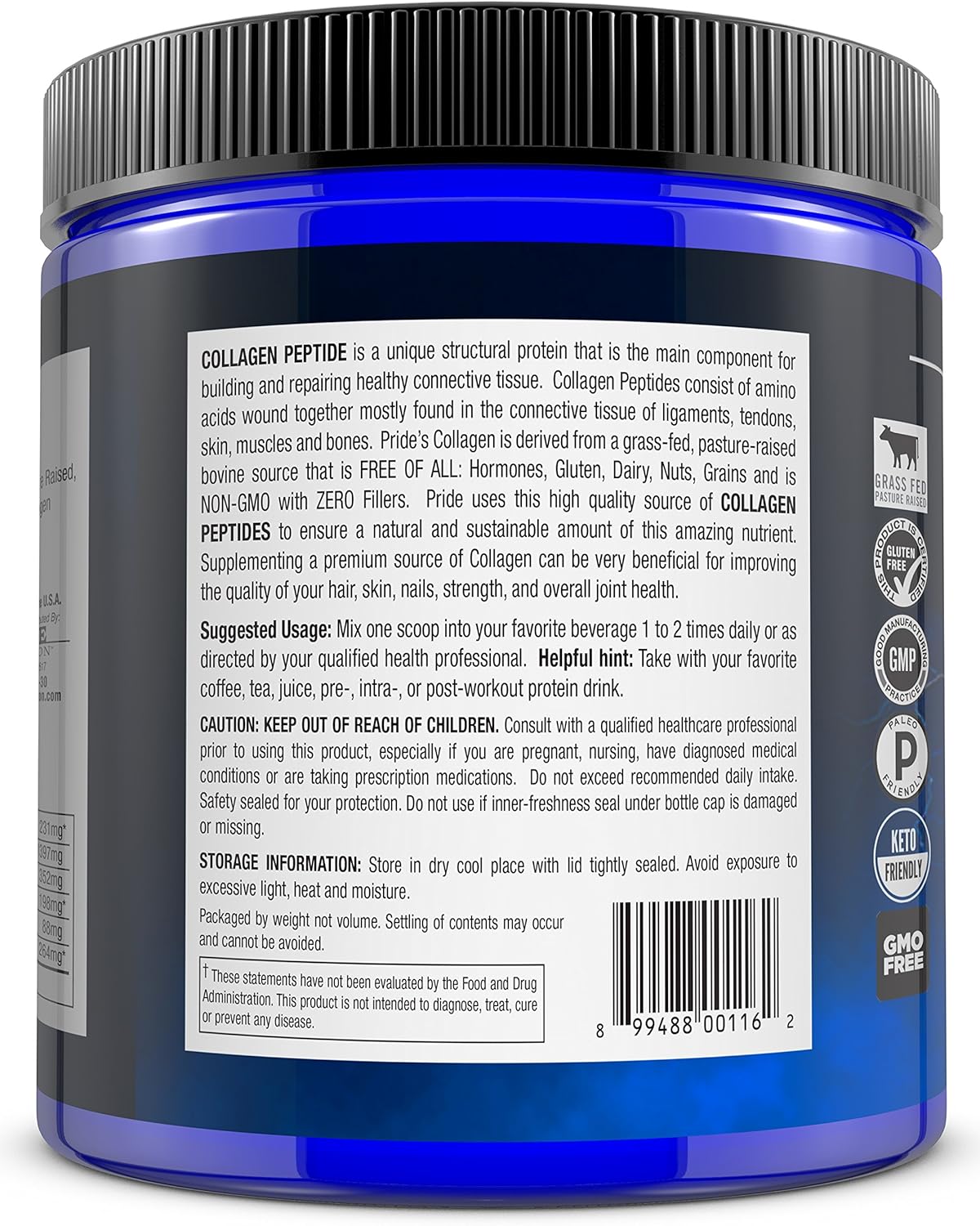 Grass-Fed Collagen Peptides Powder for Skin, Hair, Joints, Nails - Paleo & Keto Friendly - GMO & Gluten Free