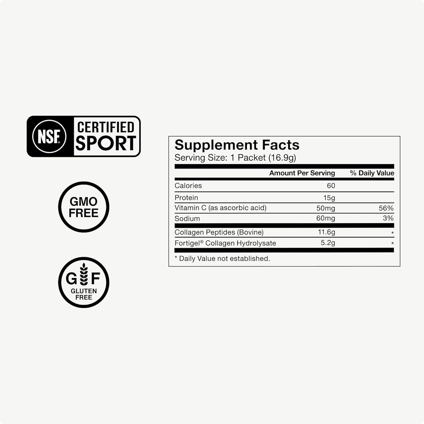 Grass-Fed Collagen Peptides Powder with Fortigel & Vitamin-C for Hair, Skin, Nails & Joints - Packaging May Vary