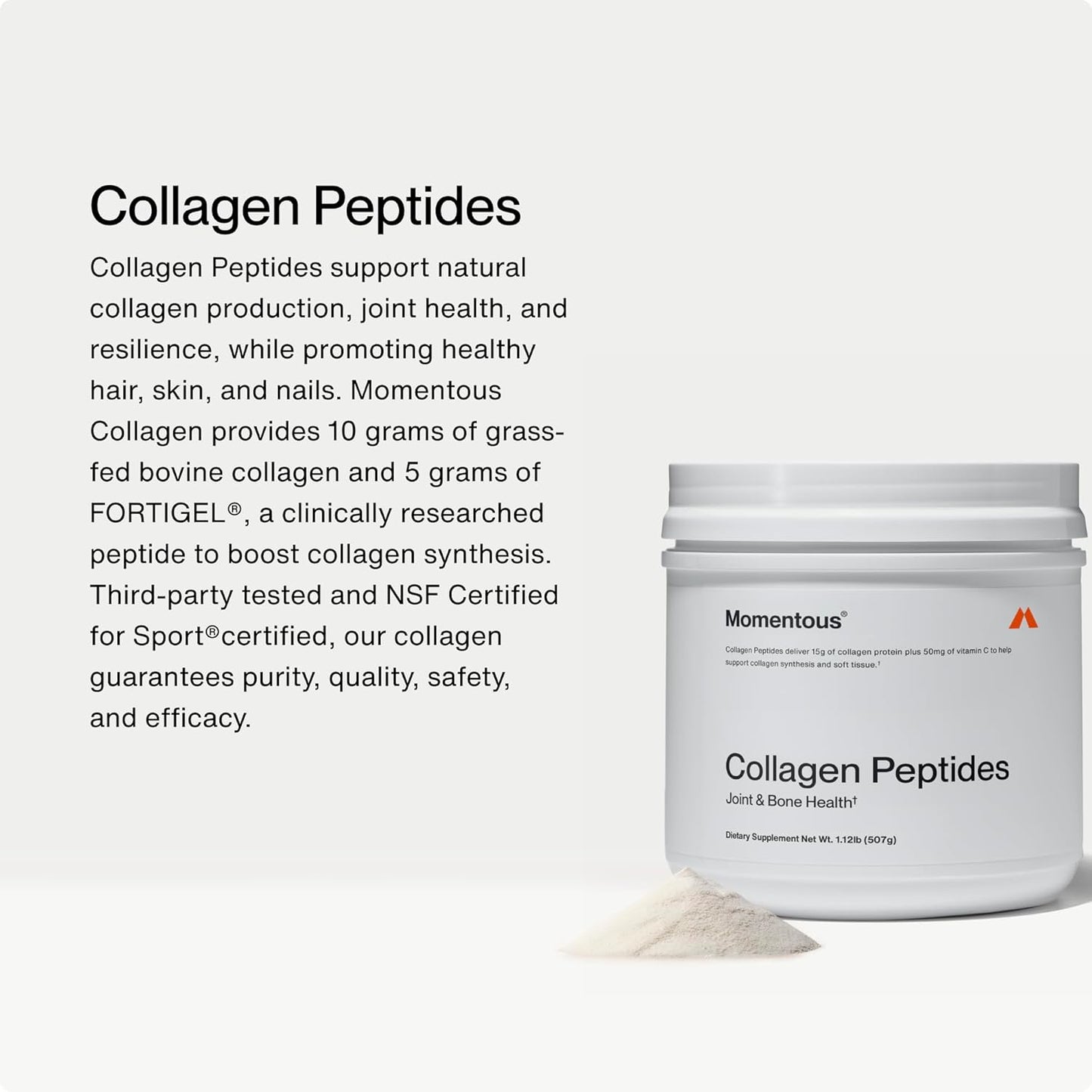 Grass-Fed Collagen Peptides Powder with Fortigel & Vitamin-C for Hair, Skin, Nails & Joints - Packaging May Vary