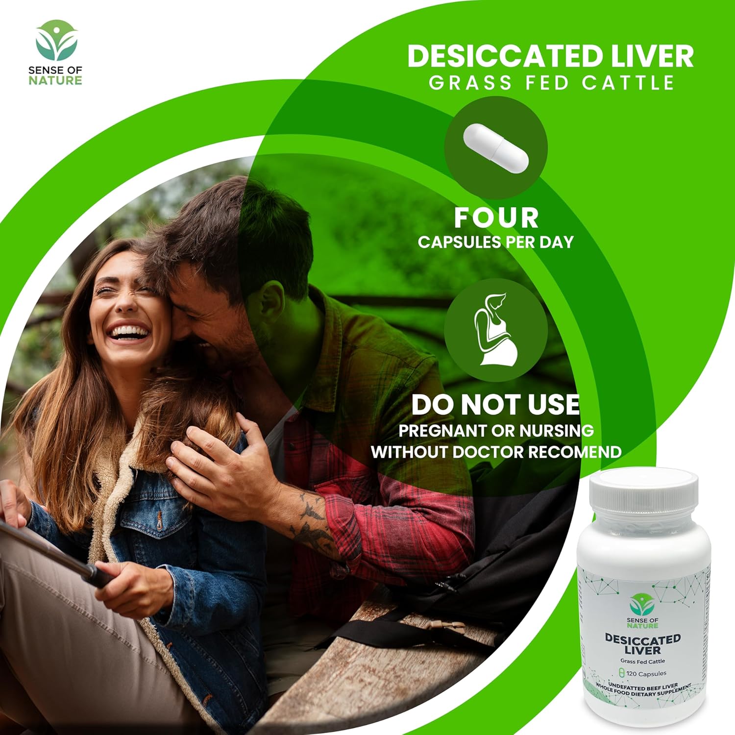 Grass-Fed Desiccated Beef Liver Capsules - Natural Protein Source, Iron & Vitamins A/B - Energy & Immunity Boost - Chemical-Free & Hormone-Free