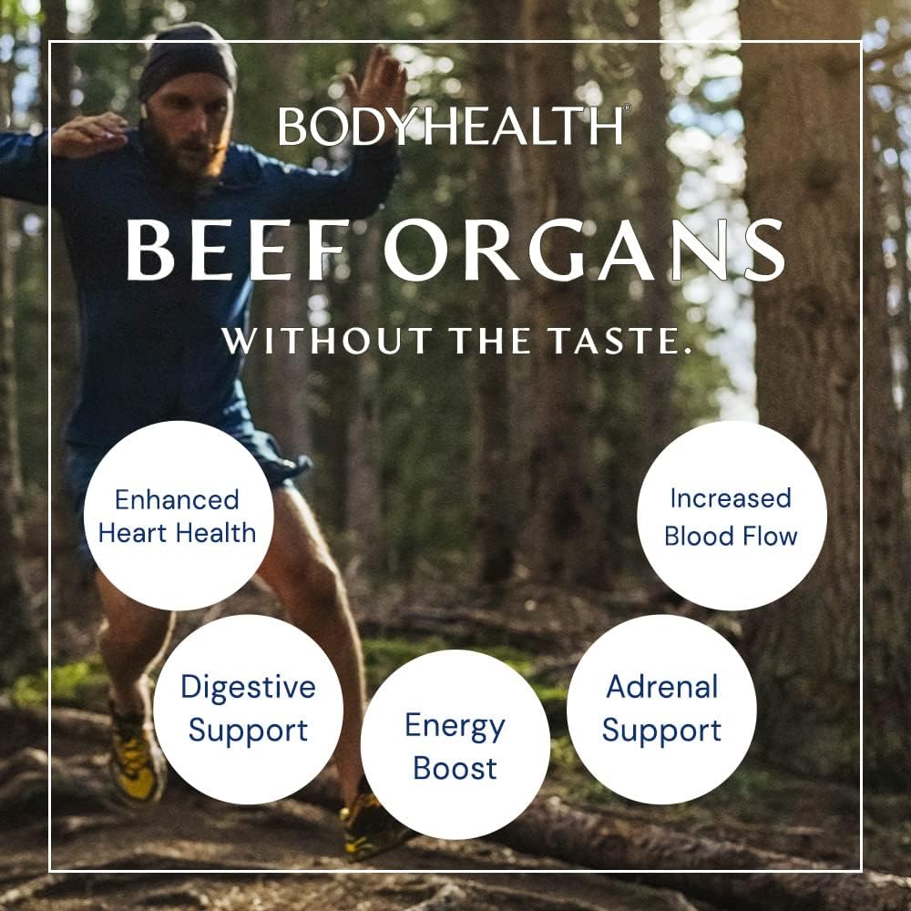 Grass-Fed Glandular Organ Complex Supplement with Beef Liver, Heart, Kidney, Pancreas, Spleen - Non GMO Adrenal Support (150 Capsules)