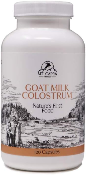 Grass-Fed Goat Milk Colostrum Capsules for Immune System and Athletic Performance - 30 Servings, High in Immunoglobulins