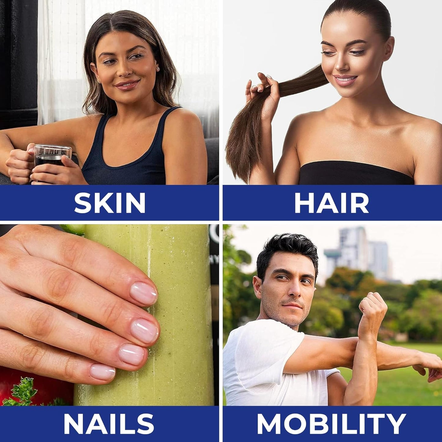 Grass-Fed Hydrolyzed Collagen Peptides Powder for Hair, Skin, Nails | Multi Types 1 & 3 | Pure Bovine | Keto Friendly | 16oz Unflavored Supplement