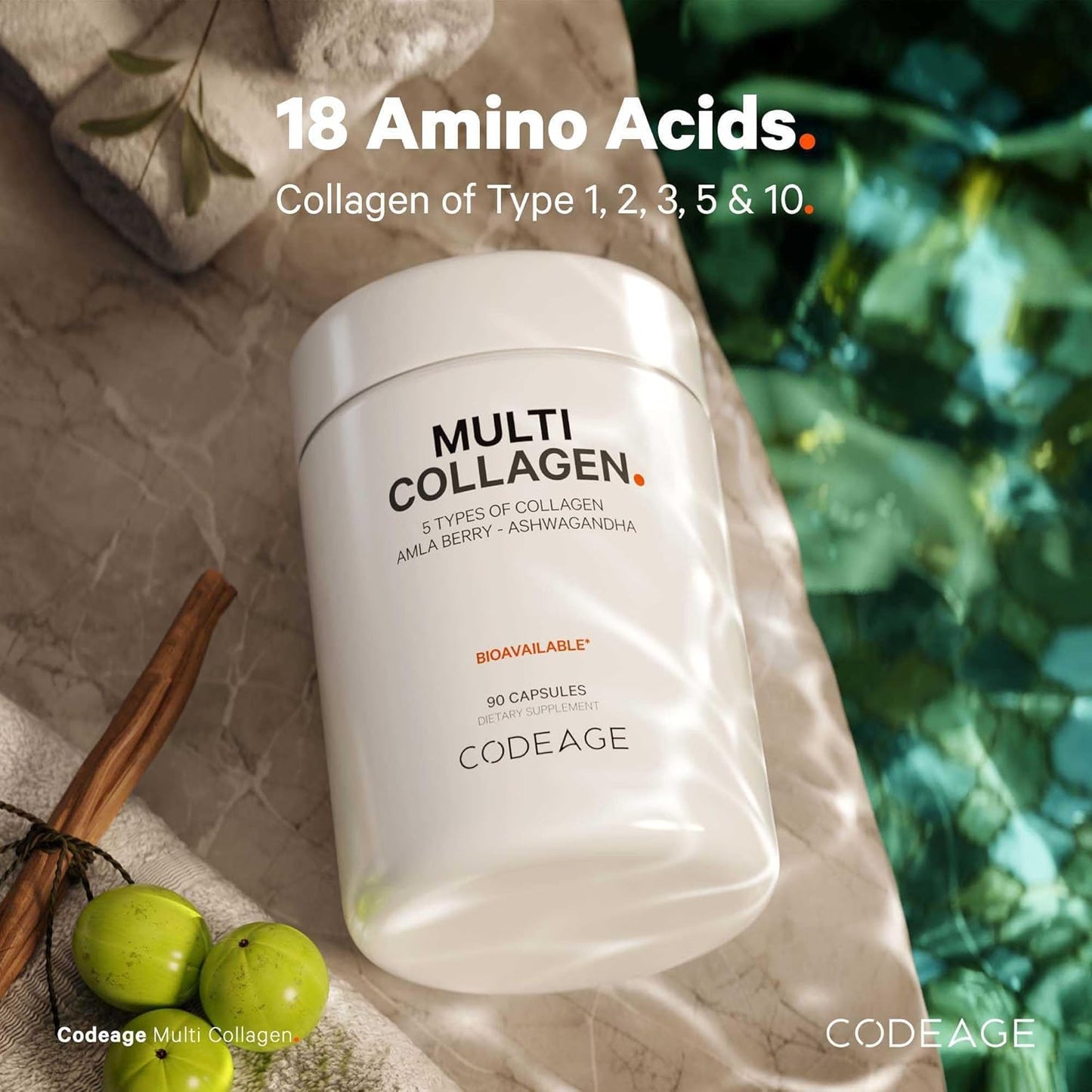 Grass-Fed Multi Collagen Peptides Capsules with Ashwagandha and Amla Berry Vitamins - 2-Pack