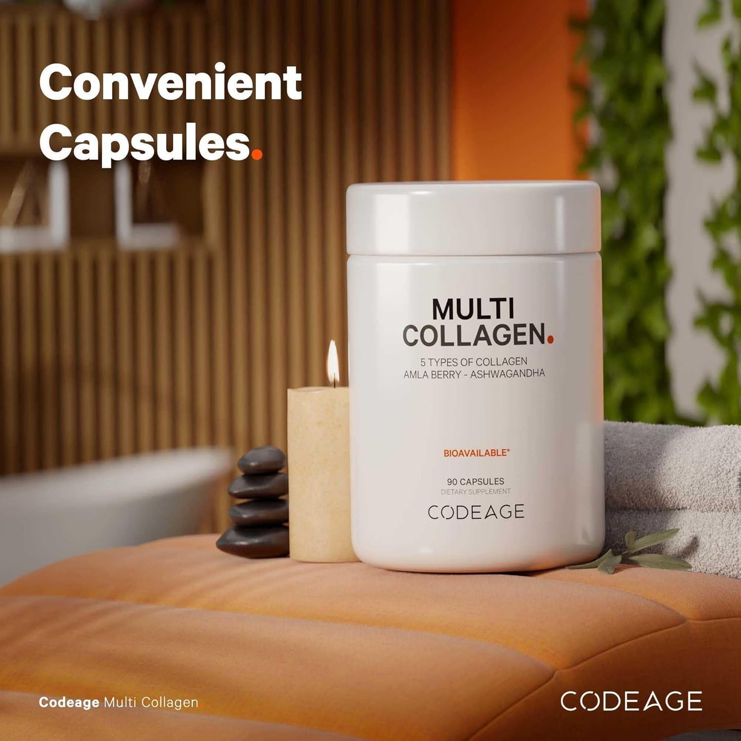 Grass-Fed Multi Collagen Peptides Capsules with Ashwagandha and Amla Berry Vitamins - 2-Pack