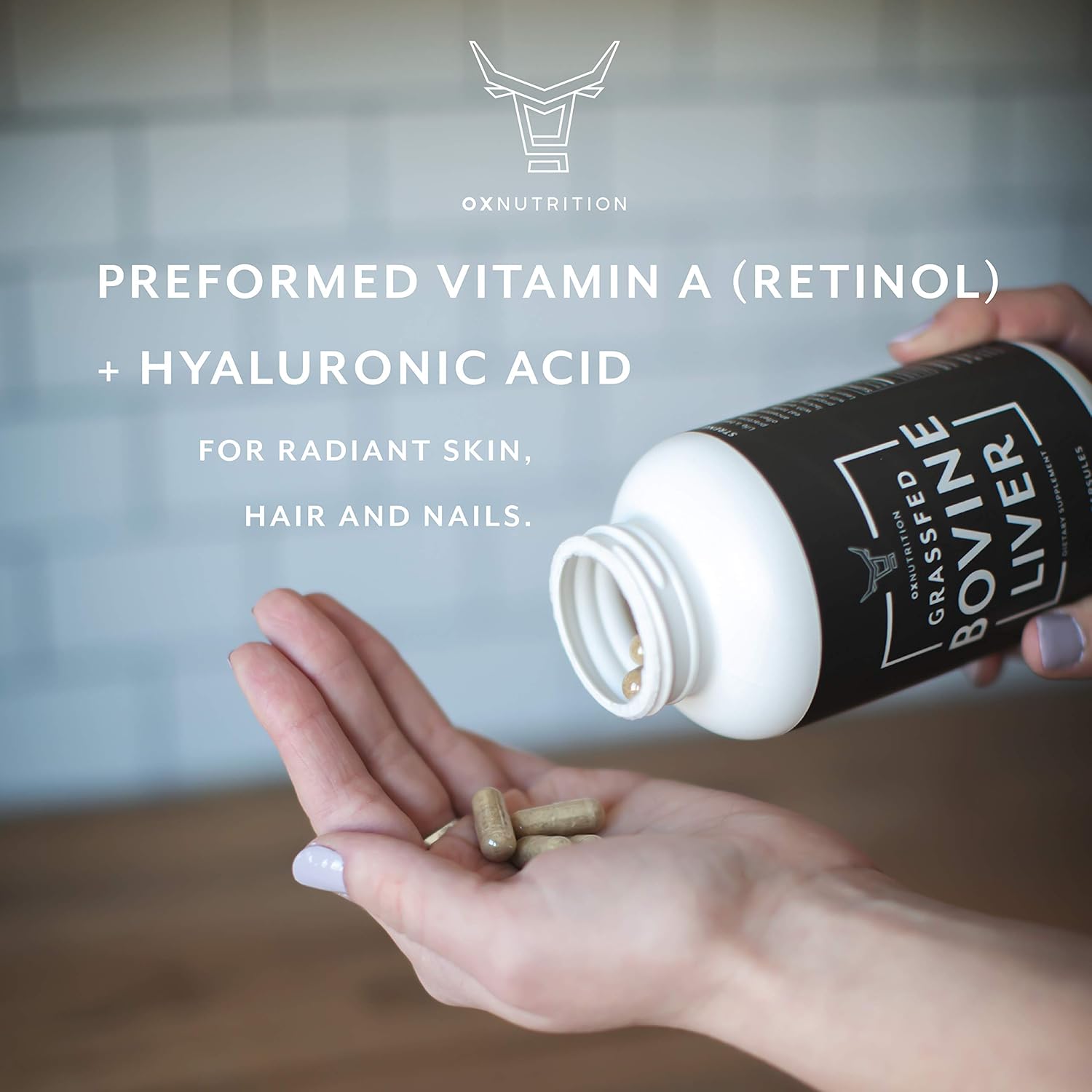 Grassfed Beef Liver Capsules (Desiccated) | Natural Iron & B12 Supplement | Energy & Thyroid Support | 180 Capsules | Superfood with Vitamins & Nutrients