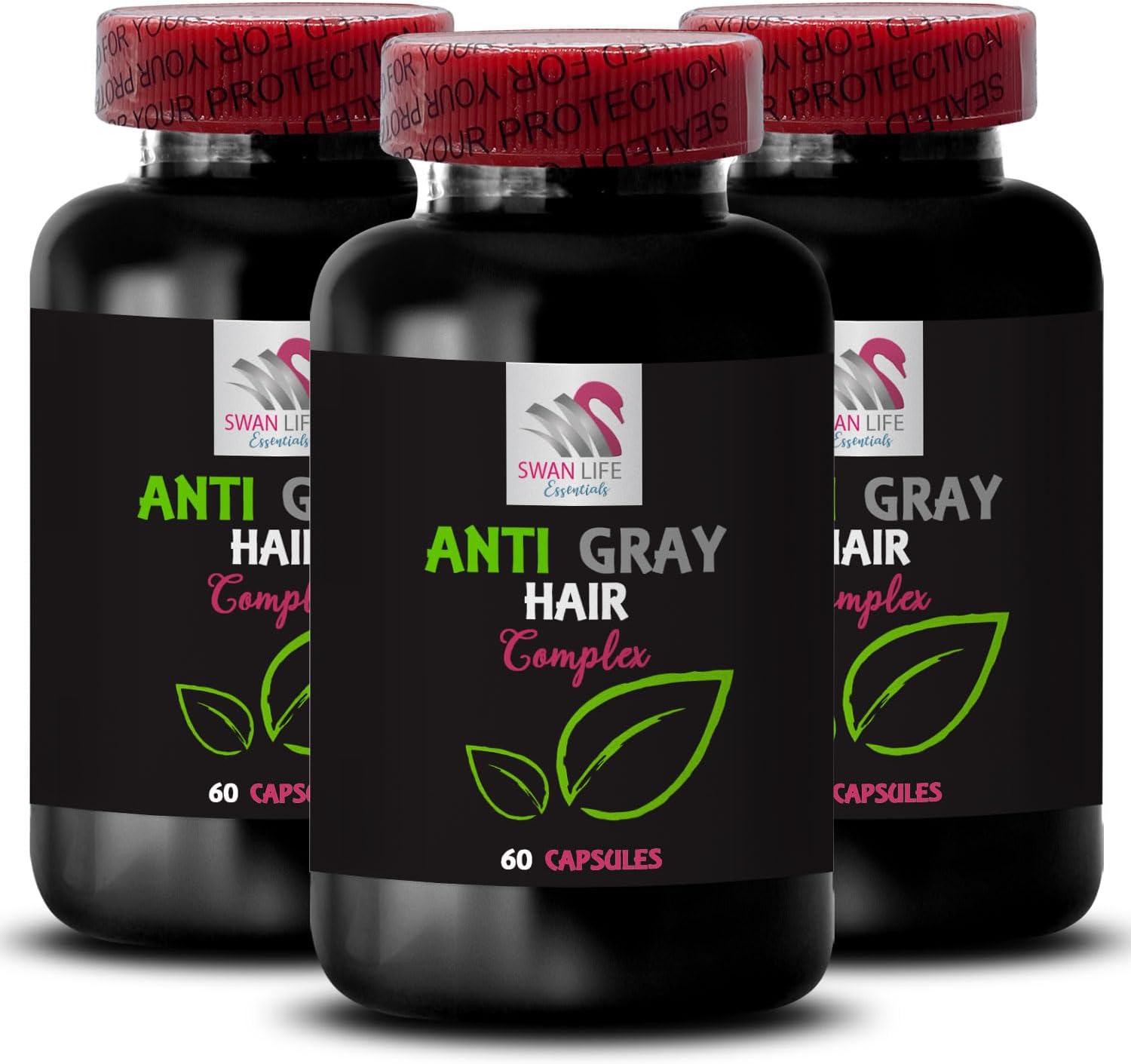 Gray Hair Supplement - Anti Gray Hair Complex for Hair Tone, Color Support, & Lustrous Vibrant Shine - 180 Capsules
