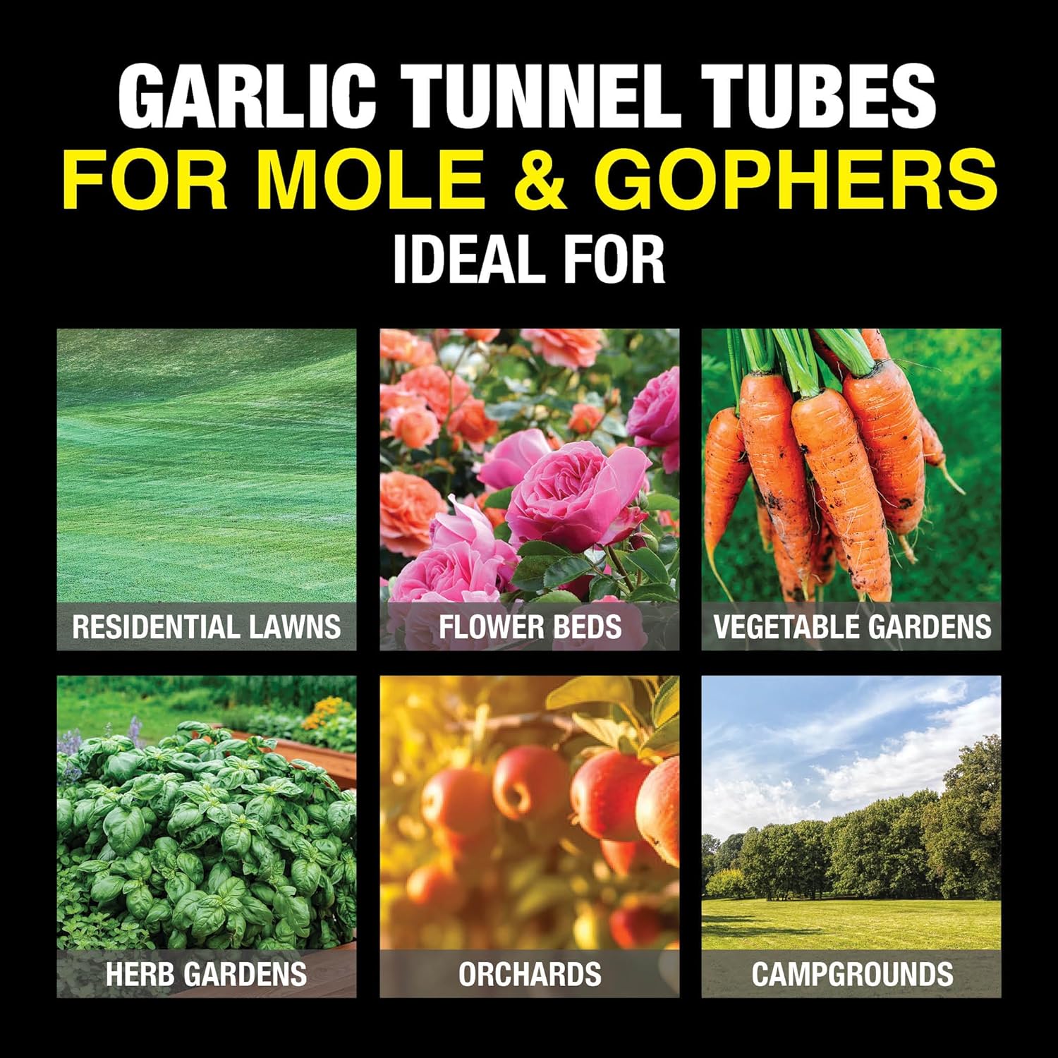 Green 410-2 Garlic Tunnel Tubes for Repelling Moles and Gophers