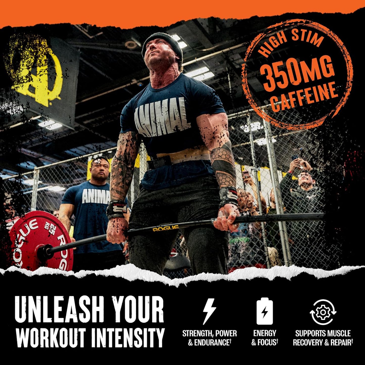 Green Apple Animal Fury Pre Workout Powder - Energy and Focus Supplement with BCAAs, Caffeine, and Beta-Alanine - 20 Servings
