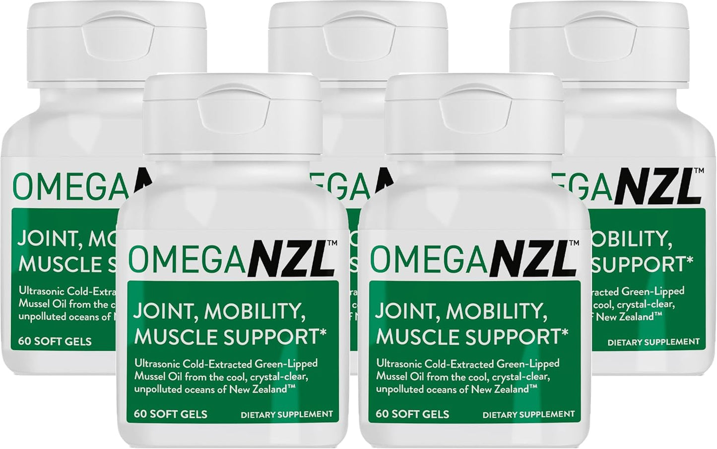 Green-Lipped Mussel Oil Softgels for Joint Support and Muscle Relief - 300 Capsules, No Fishy Aftertaste