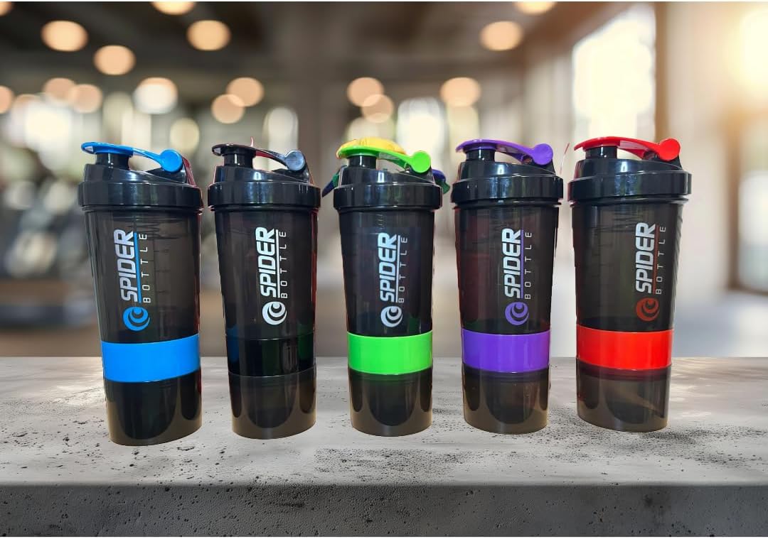 Green Protein Shaker Bottle with Whisk, Leakproof Cap, and Storage Compartments - Ideal for Pills and Protein Powder