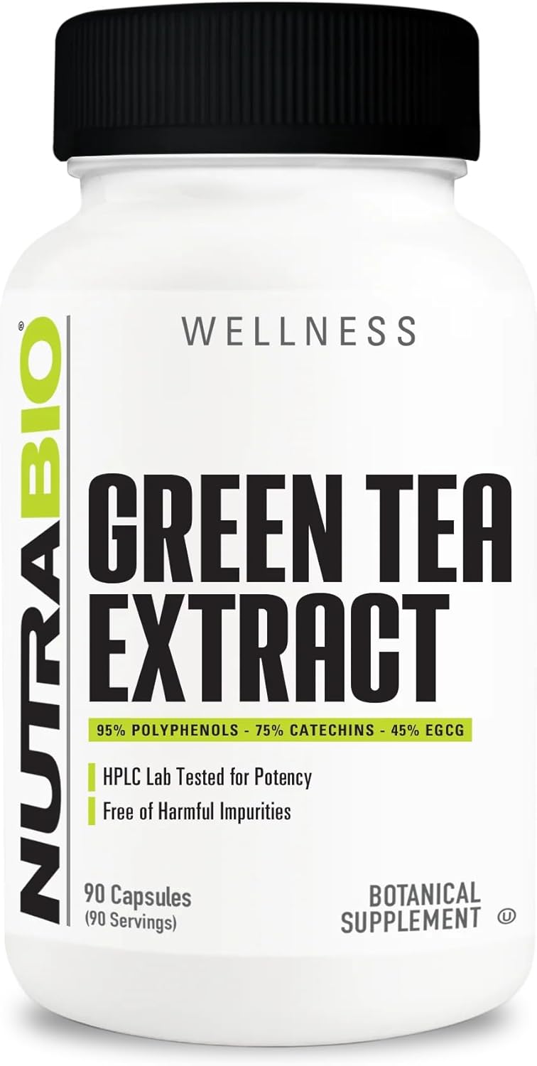 Green Tea Extract Capsules - 500mg, Promotes Antioxidant Benefits for Health and Well-Being - 90 Count