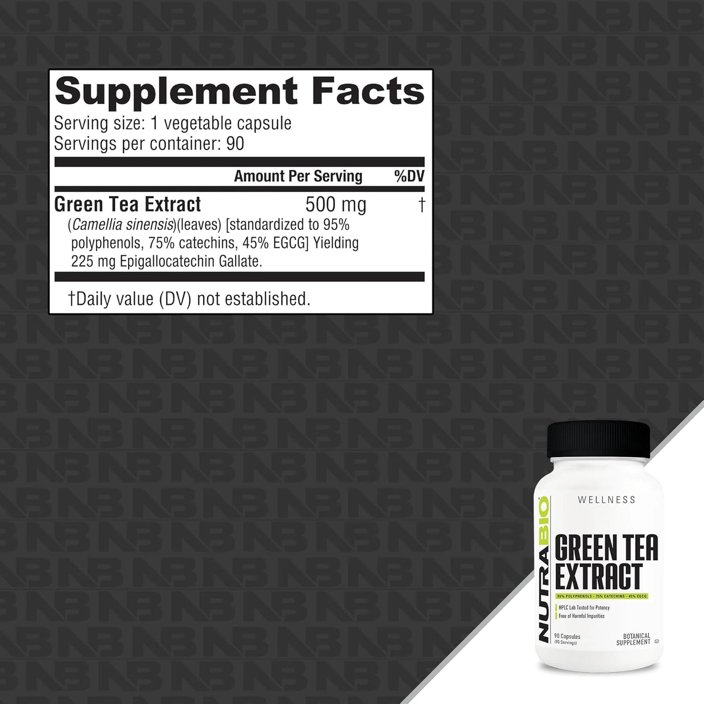 Green Tea Extract Capsules - 500mg, Promotes Antioxidant Benefits for Health and Well-Being - 90 Count