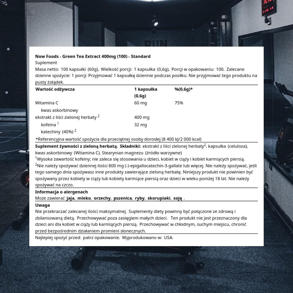 Green Tea Extract Capsules by NOW FOODS - 100 Count, 400mg, 60% EGCG for Natural Energy and Antioxidant Support