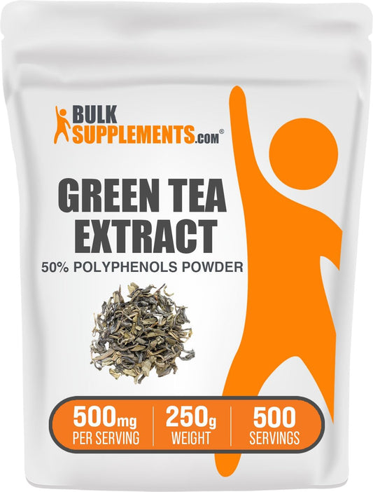 Green Tea Extract Powder - High Polyphenol Content, Herbal Supplement, Gluten-Free - 500mg per Serving, 250g (8.8 oz)