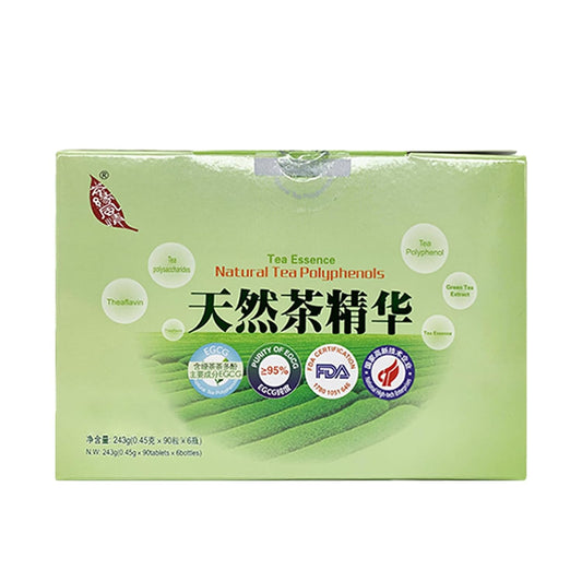Green Tea Polyphenols Extract Tablets - 90 Tablets per Bottle, 6 Bottles per Box - Natural Tea Essence