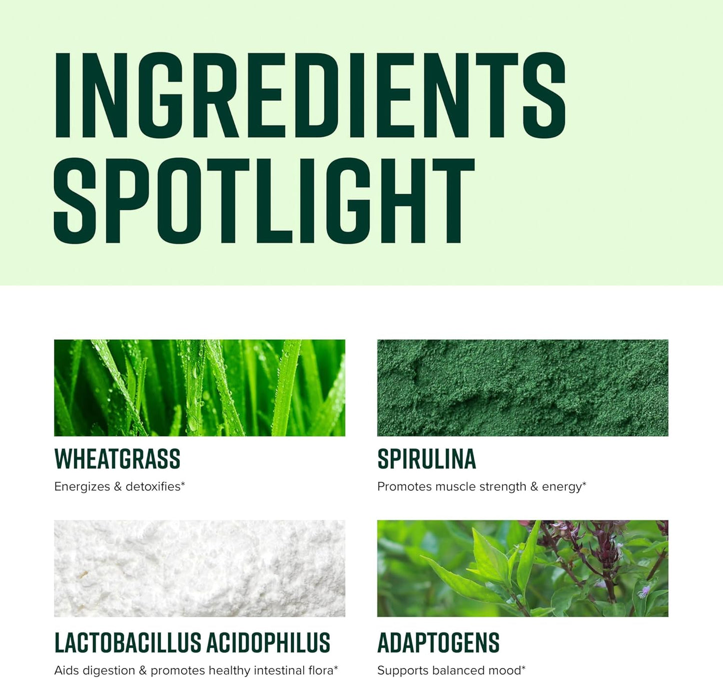 Green Vibrance Superfood Powder - 65 Plant-Based Superfoods, 25 Billion Probiotics, Fiber, Adaptogens & Enzymes - 30 Servings