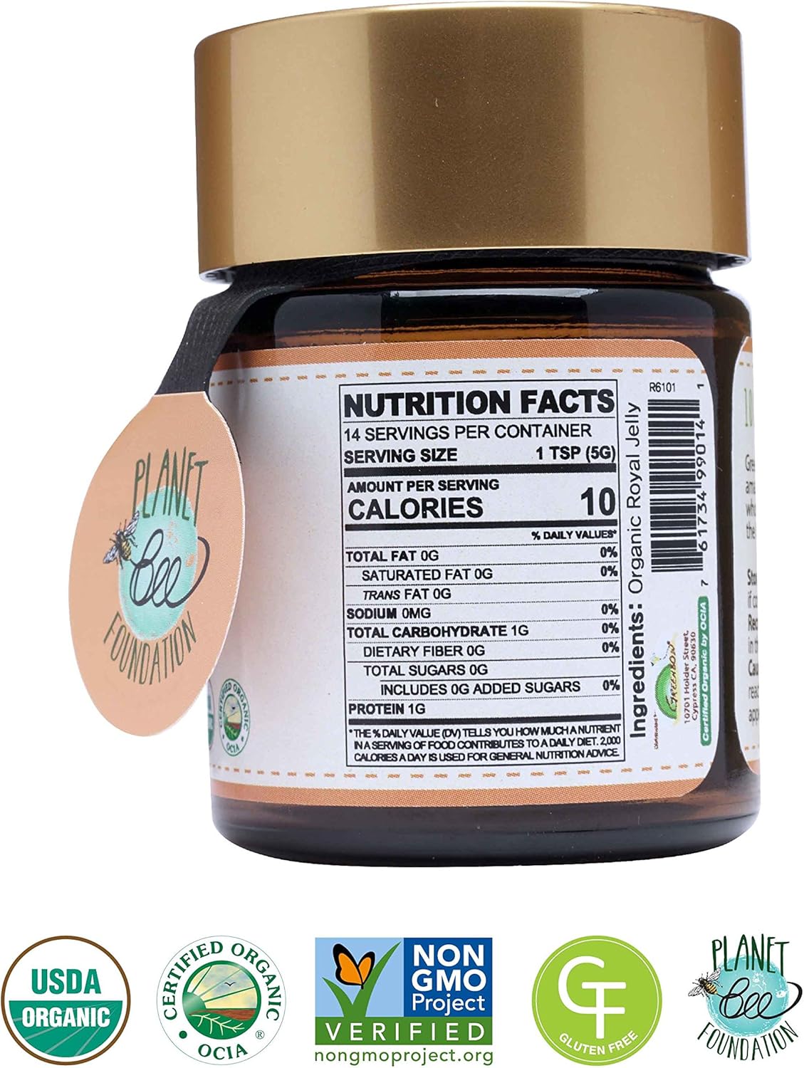 Greenbow Organic Fresh Royal Jelly - 100% USDA Certified, Non-GMO, Halal, Pure, Gluten Free - Highly Nutritious (70g)