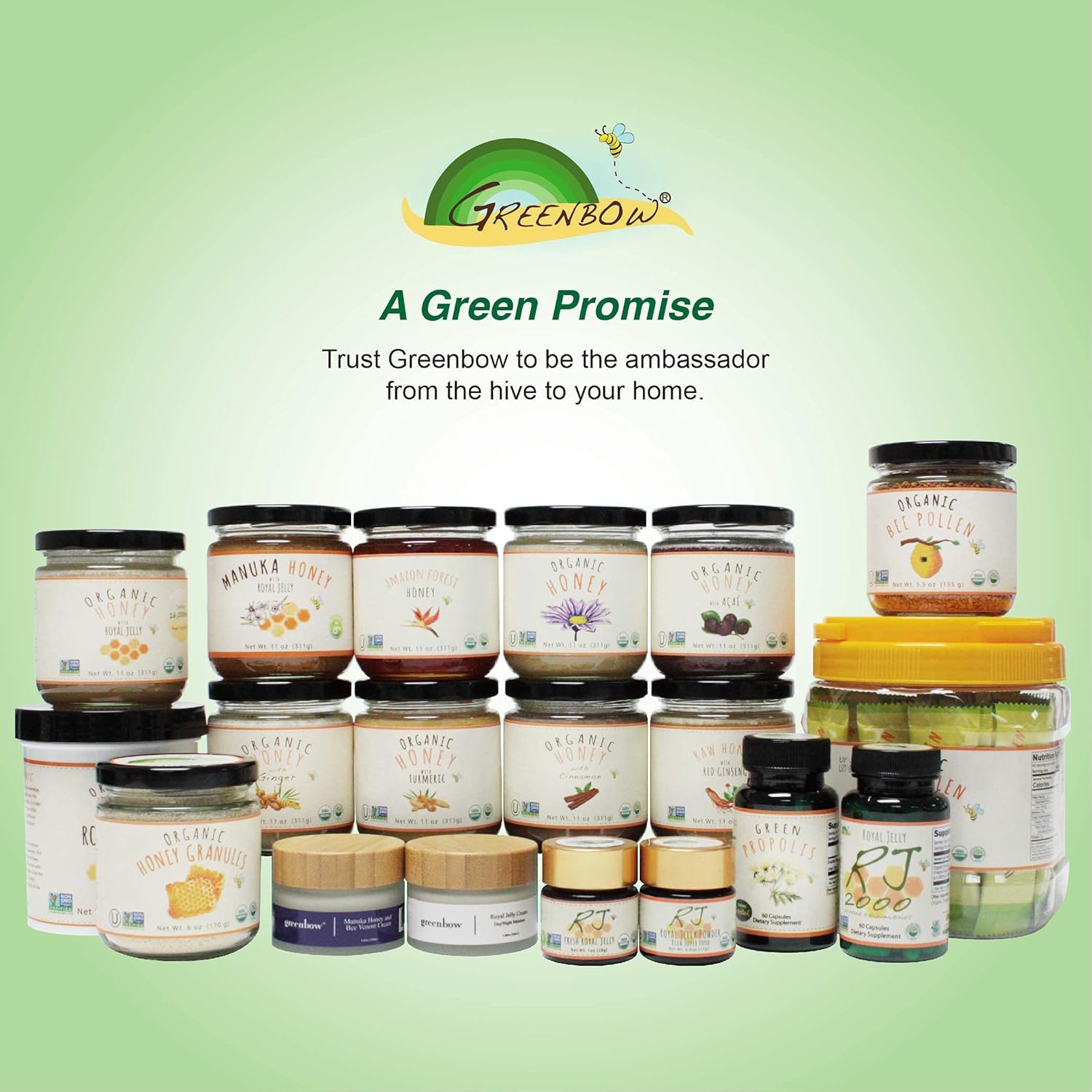 Greenbow Organic Fresh Royal Jelly - 100% USDA Certified, Non-GMO, Halal, Pure, Gluten Free - Highly Nutritious (70g)