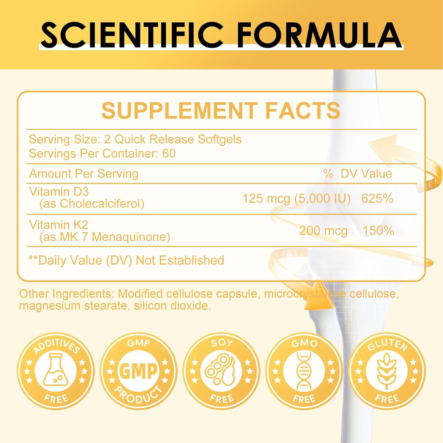 GreenPeople GPGP Vitamin D3 K2 Supplement - 5000 IU D3, 200 mcg K2 MK-7, Coconut Oil - Plant-Based Formula for Bone, Teeth, Muscle, Immune Health - 120 Softgels