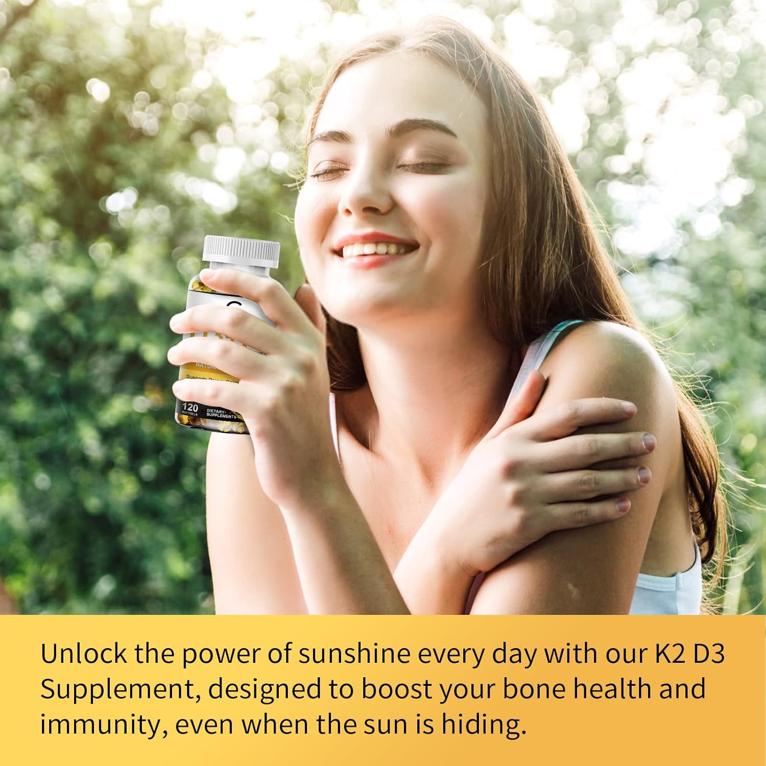 GreenPeople GPGP Vitamin D3 K2 Supplement - 5000 IU D3, 200 mcg K2 MK-7, Coconut Oil - Plant-Based Formula for Bone, Teeth, Muscle, Immune Health - 120 Softgels