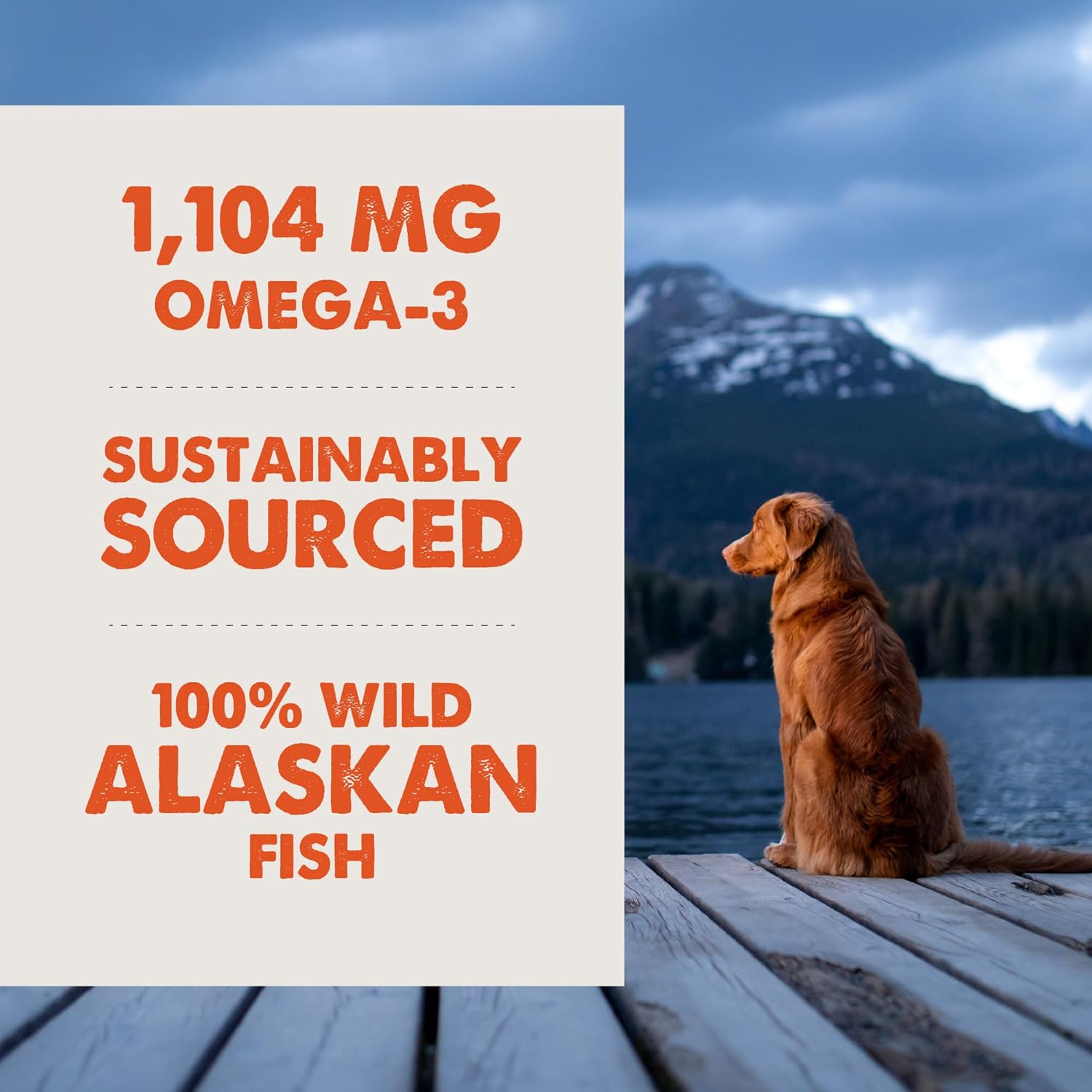 Grizzly All-Natural Wild Alaskan Salmon Oil Dog Food Supplement - Omega 3 Fatty Acids - 32 oz Bottle