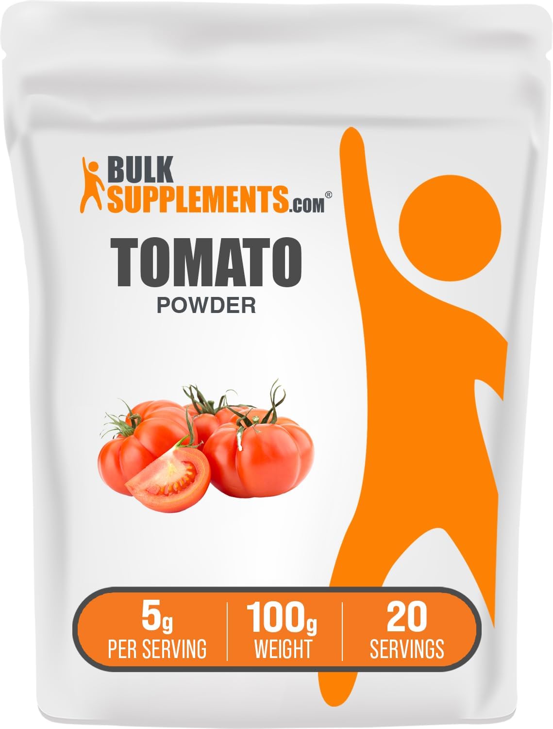 Ground Tomato Powder - Vegan & Gluten-Free Tomato Supplement, 100g (3.5 oz) - Bulk Size, 5g per Serving