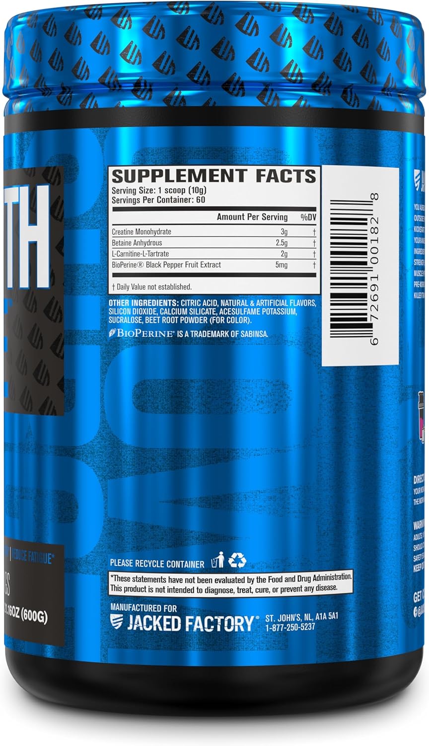 Growth Surge Creatine Post-Workout Supplement with L-Carnitine - Muscle Builder & Recovery Aid with Creatine Monohydrate, Betaine, L-Carnitine L-Tartrate - 60 Servings, Swoleberry Flavor