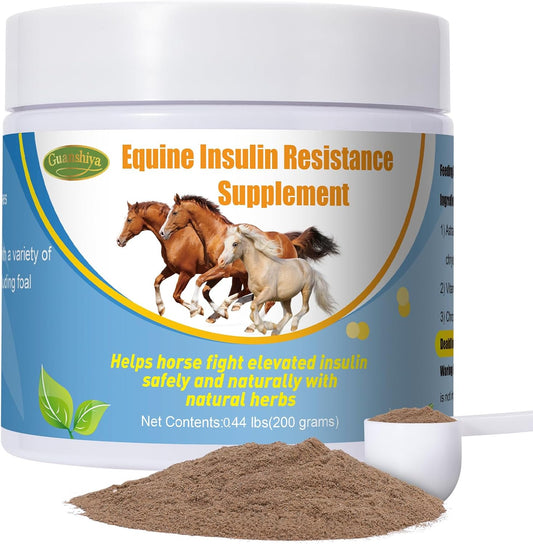 Guanshiya Equine Insulin Resistance Supplement: Supports Horses with High Insulin, Laminitis, Cushing's, Sore Feet - 0.44 lbs