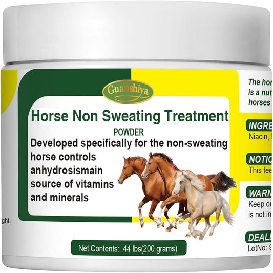 Guanshiya Horse Anhidrosis Treatment for Healthy Temperature Regulation - Stop Sweat, AC, Old, Mare, Gelding - Summer Use