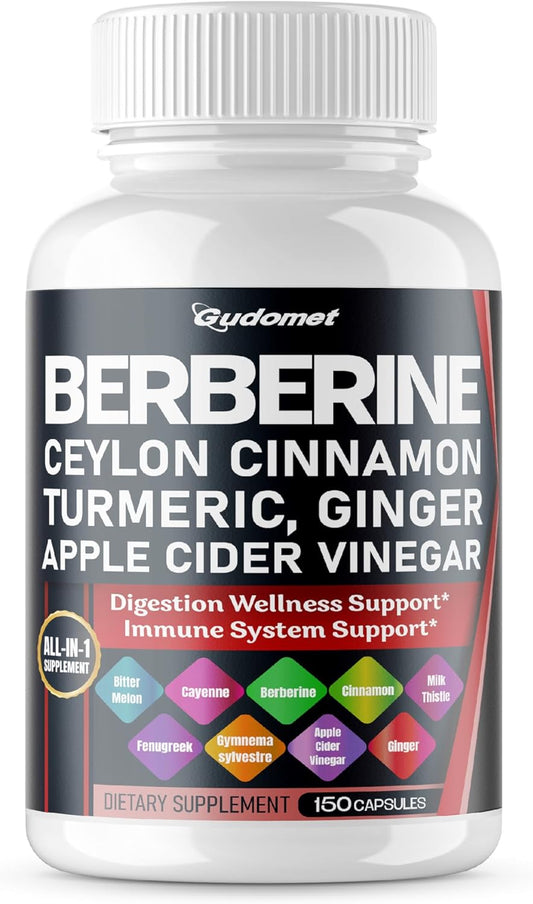 GUDOMET Berberine Ceylon Cinnamon Supplement with Bitter Melon and Herbal Extracts for Blood Sugar Support
