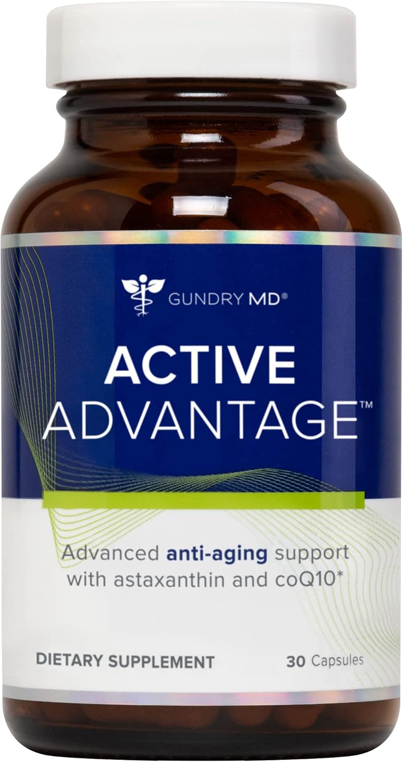 Gundry MD Active Advantage Astaxanthin and CoQ10 Supplement - Energy, Strength, Metabolism Boost - 30 Count