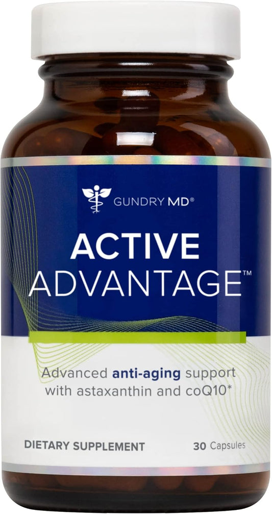 Gundry MD Active Advantage Astaxanthin and CoQ10 Supplement - Energy, Strength, Metabolism Boost - 30 Count