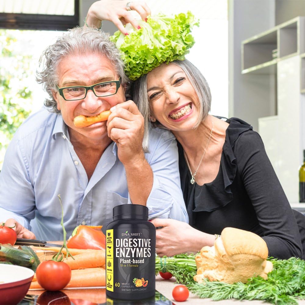 Gut Health Digestive Enzymes for Men and Women - Supports Digestive Health - Helps with Constipation, Bloating, and Gas - Suitable for All Diets - 60 CT