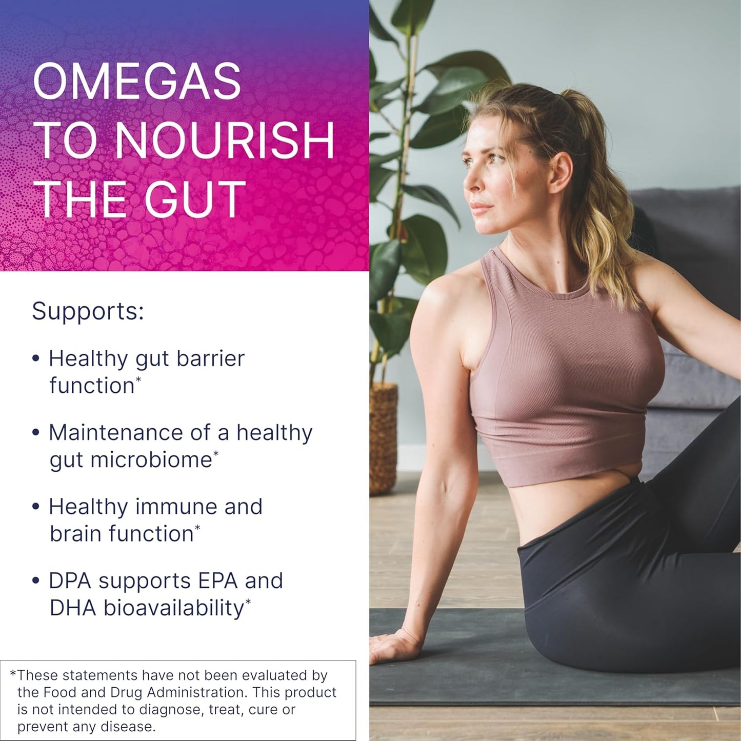 Gut Health Omega 3 Fish Oil Supplements - Microbiome Labs MegaMarine with EPA DHA DPA - Boost Immunity & Gut Barrier - 60 Softgels