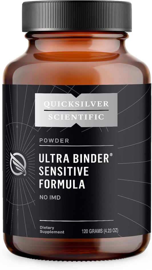 Gut Health Supplement with Activated Charcoal and Bentonite Clay - Cleansing Support Powder - Quicksilver Scientific Ultra Binder Sensitive Formula (120g)