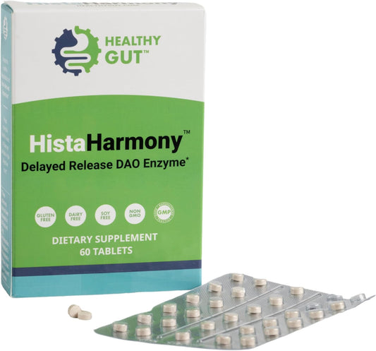 Gut Health Support Enzyme 30,000 HDU | Delayed-Release DAO Diamine Oxidase | HistaHarmony | 60 Servings