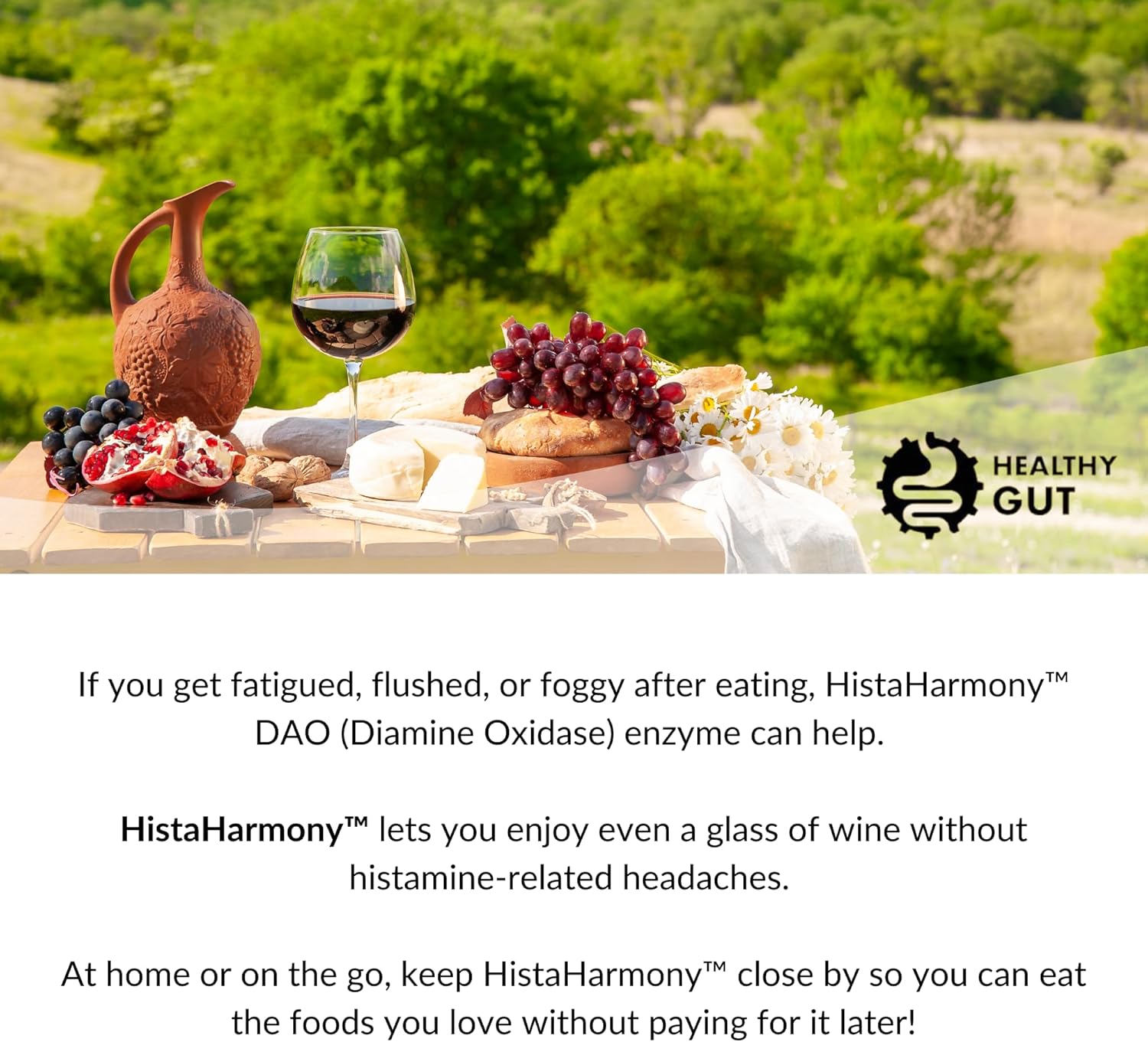 Gut Health Support Enzyme 30,000 HDU | Delayed-Release DAO Diamine Oxidase | HistaHarmony | 60 Servings