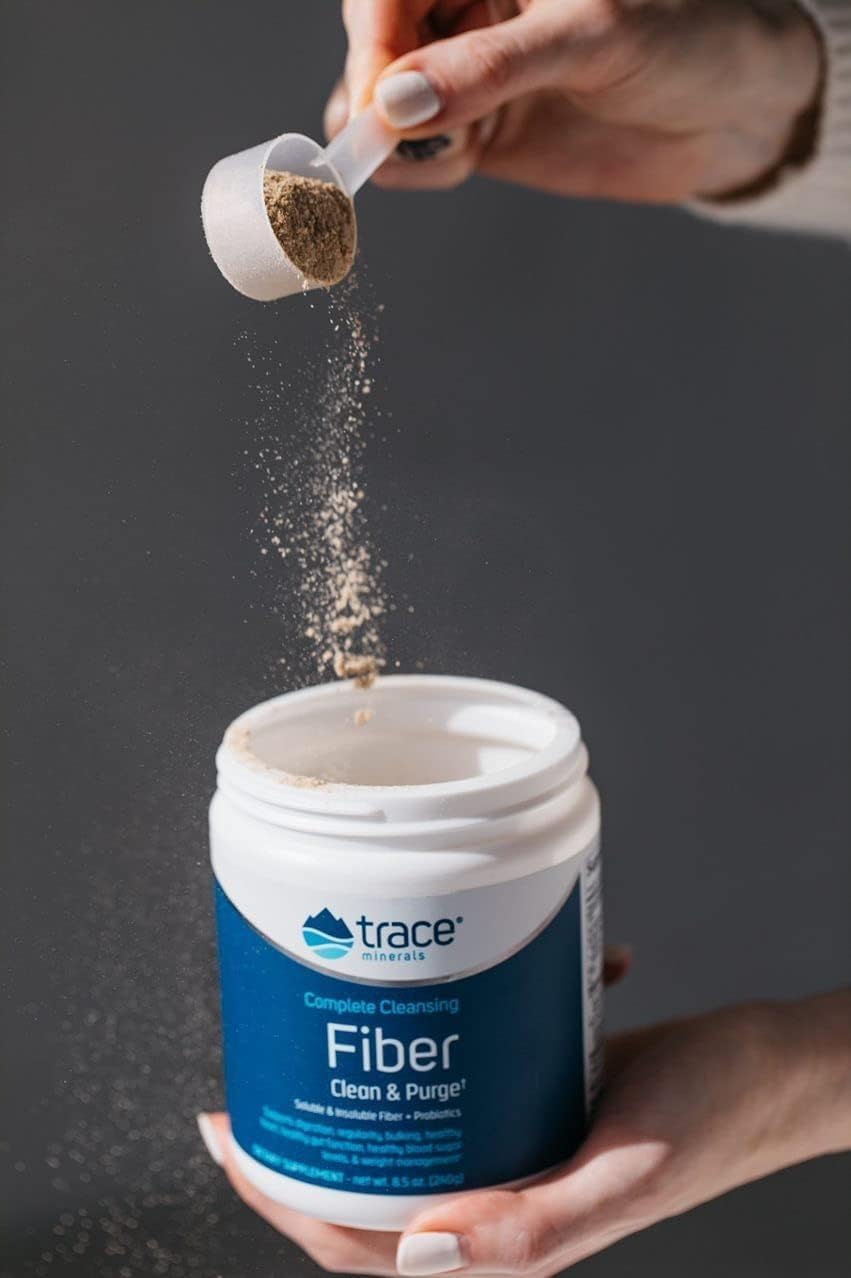 Gut Health Support Fiber Supplement with Probiotics - Complete Cleansing Fiber Drink Mix Powder - Aid Digestion with Soluble & Insoluble Fiber - 8.5 oz (30 Servings)