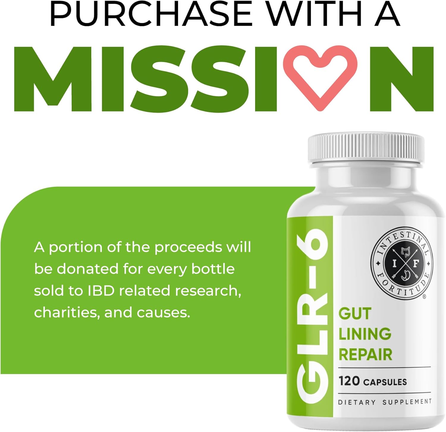 Gut Lining Repair Supplement for Intestinal Health - Vegan Gut Repair with L-Glutamine, Slippery Elm, DGL Licorice Root, Marshmallow Root, Fenugreek - IBS, IBD, GERD - Intestinal Fortitude GLR-6