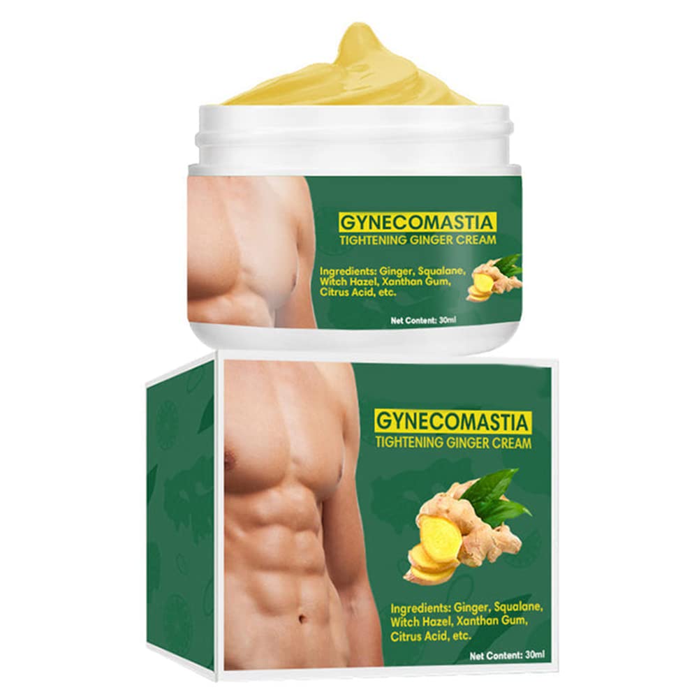 Gynecomastia Tightening Ginger Cream - Improves Elasticity & Burns Fats for Firm Male Chest Shape